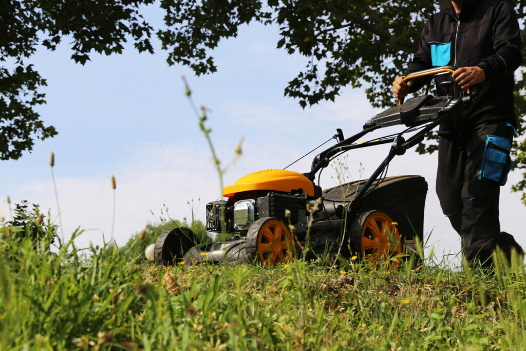 Tosaerba a benzina per tagliare il giardino