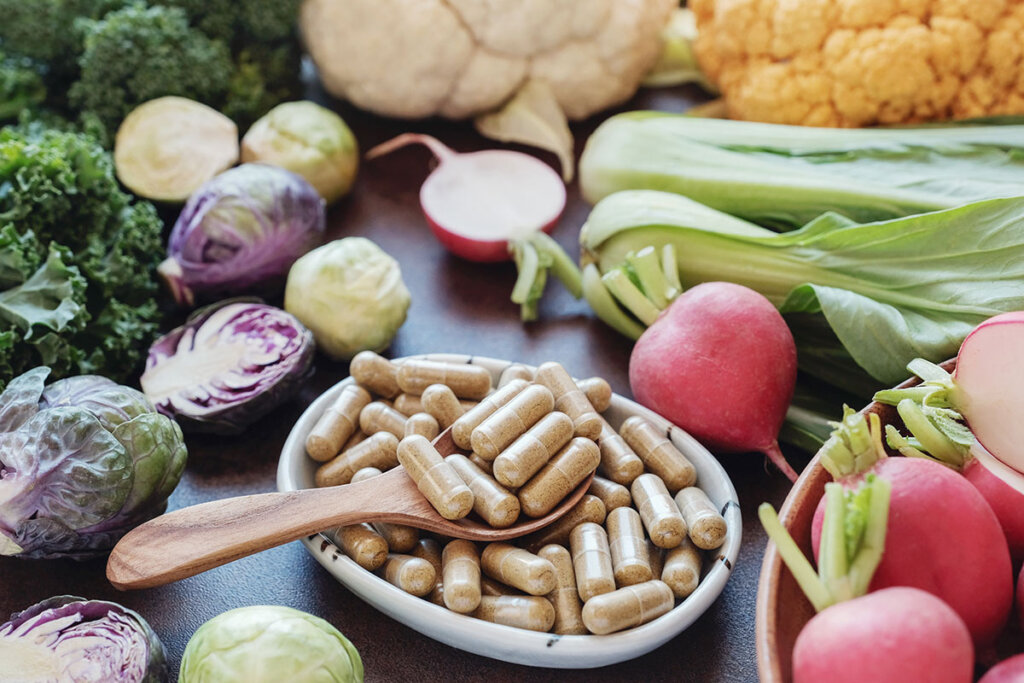 capsule di curcuma e verdure