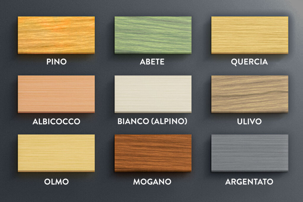 Tavolozza dei colori delle tinte per legno